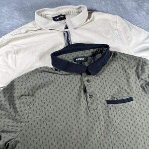 Express Polo Shirt‎ Lot Of 2 Green Khakis Mens Size XL Short Sleeve Summer